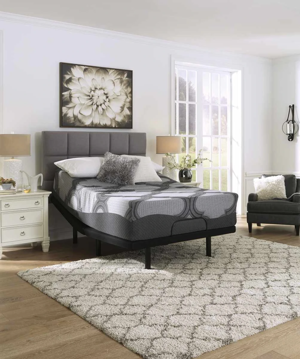 The Sierra Sleep by Ashley 2-piece hybrid mattress and adjustable bed frame set 