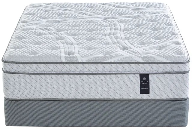 Stock photo of a Queen size Euro top mattress. 