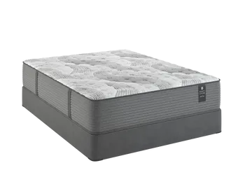 Front view of the Scott Living by Restonic Addison collection extra firm mattress 