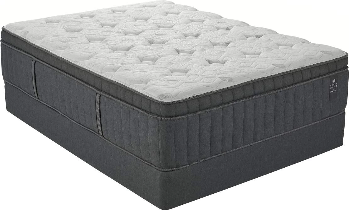  Front view of the Scott Living by Restonic Morgan collection hybrid mattress