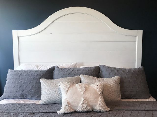 front view of a white headboard