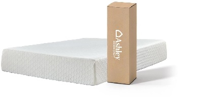 Front view of the Sierra Sleep by Ashley Chime collection memory foam bed in a box 
