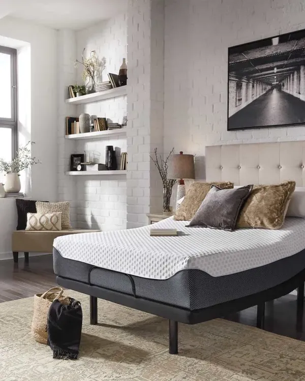 The Sierra Sleep by Ashley Chime Elite collection adjustable king bed frame with décor 