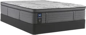 Front view of the Sealy Posturepedic Plus Q3 Determination II queen-size pillow top mattress 