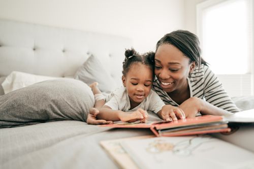 Mother and Child Reading a Book