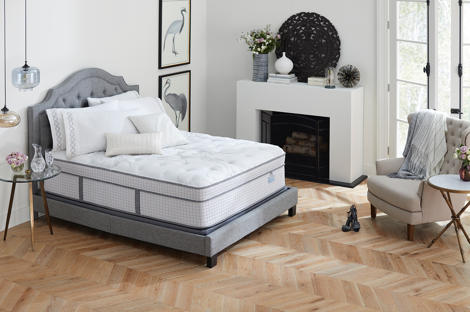 Restonic mattress in a bedroom