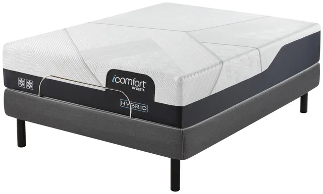 flat iComfort white mattress on stilts