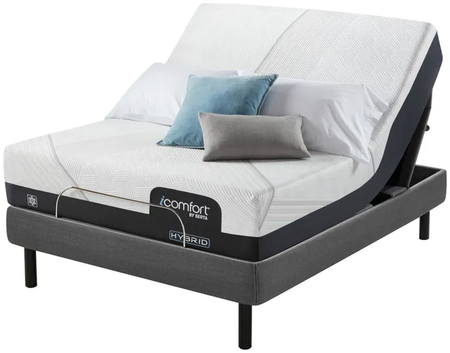 The Serta iComfort CF1000 queen size hybrid mattress on an adjustable base 
