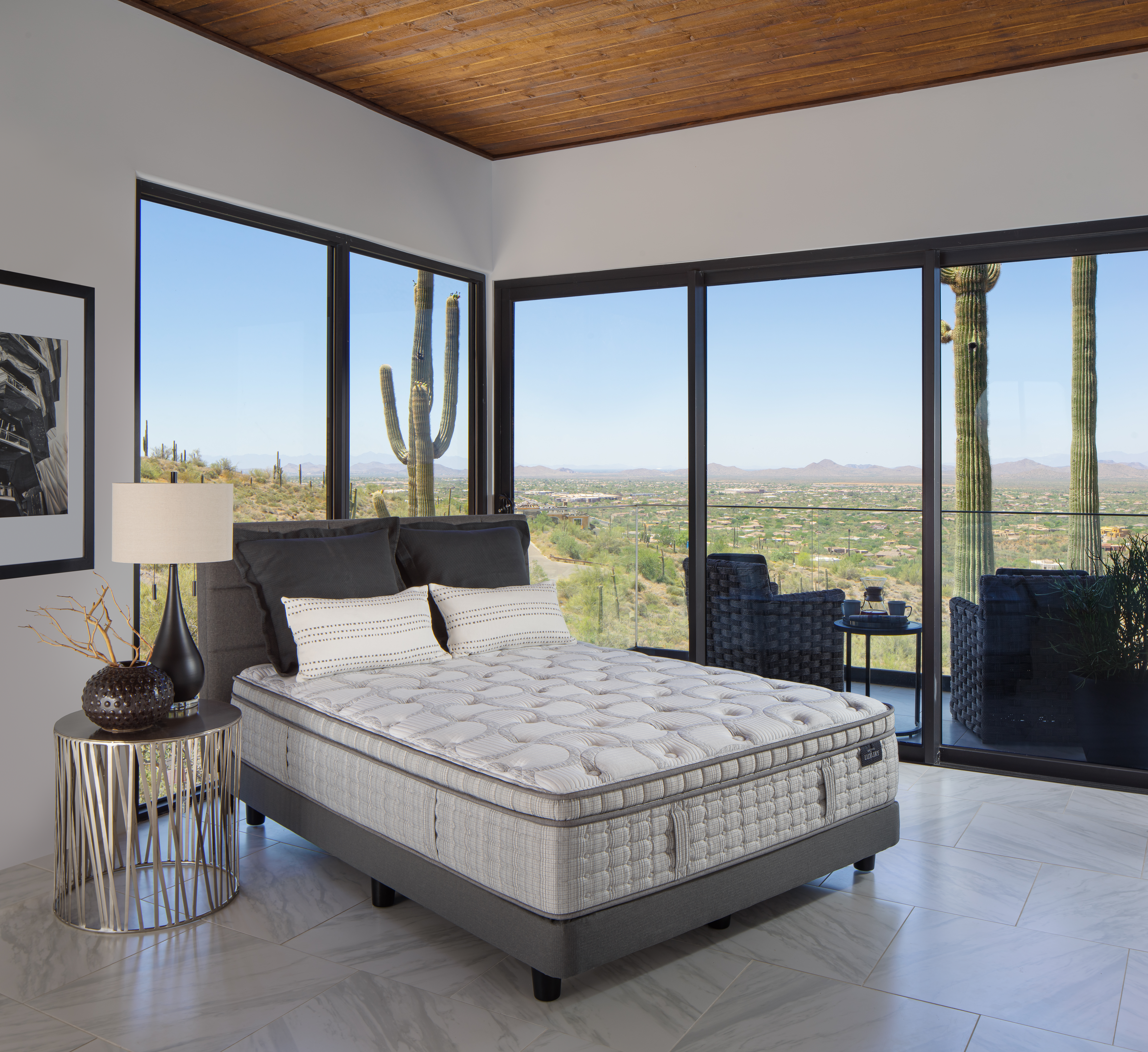 The King Koil mattress in a bedroom 