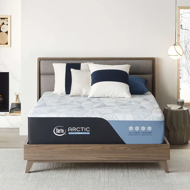 The Serta Arctic Premier hybrid mattress with décor 