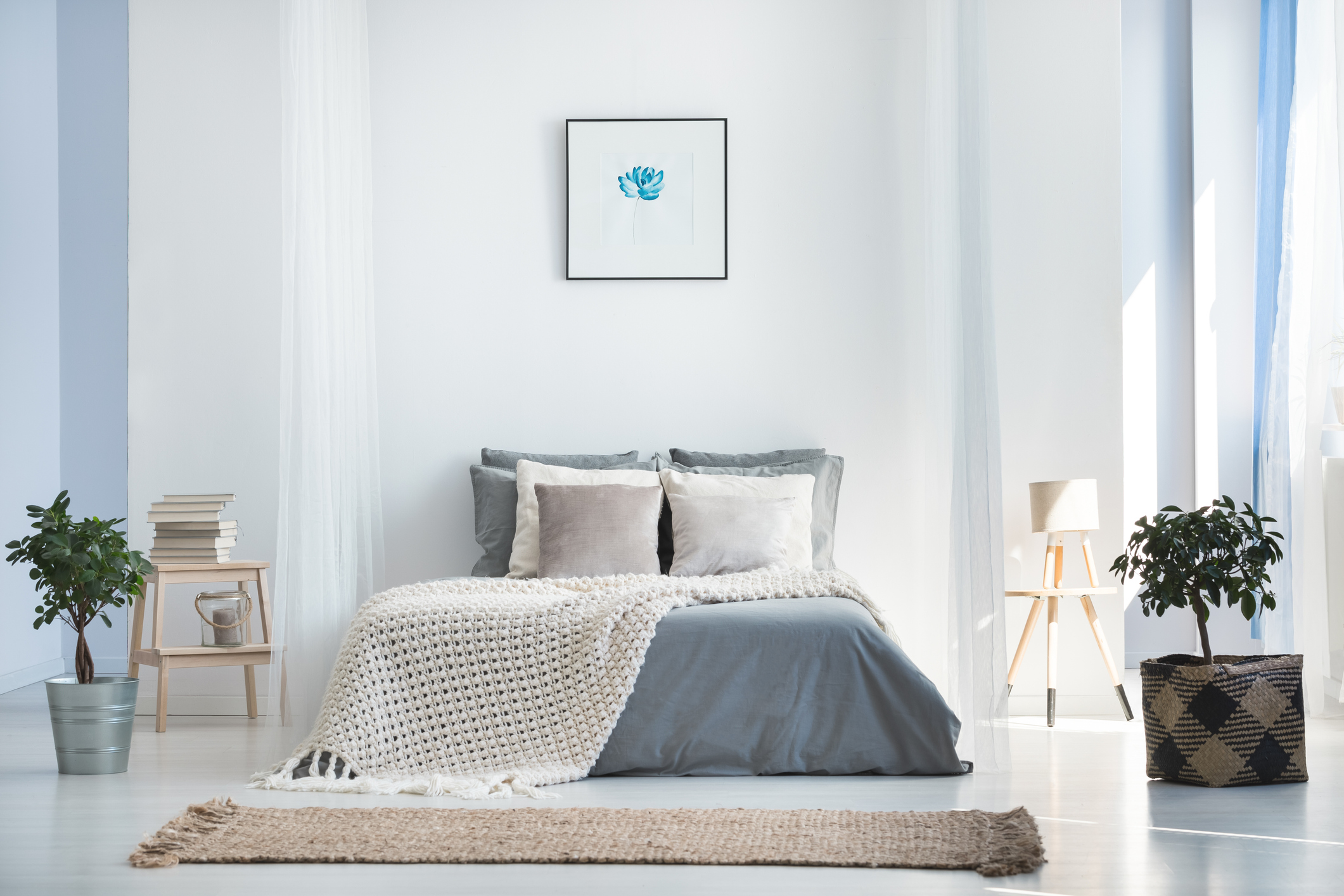 bedroom with white color palette