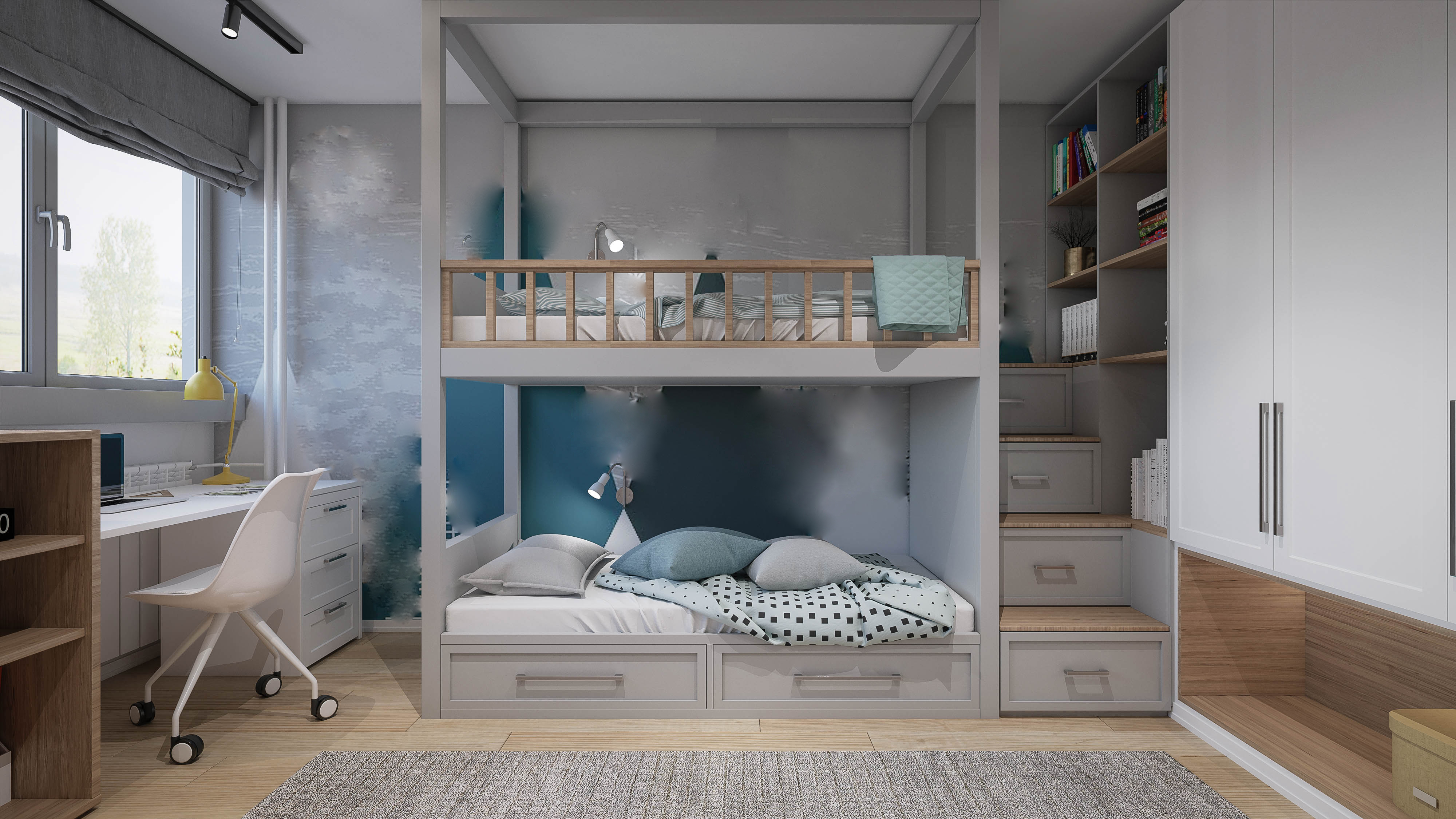 Bunk bed with stairs