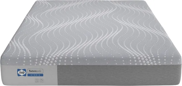 Front view of the Sealy Calabasas firm hybrid queen-size mattress 