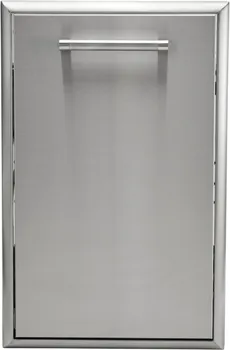 Front view of the Coyote Outdoor Living Stainless Steel Pull Out Trash And Recycle bin 