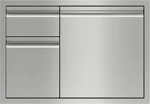 Front view of Wolf Combination Double Drawers and Door Storage