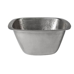 Barclay Symone 13'' Square Bar/Prep Sink-Hammered Pewter Front view of the Barclay Symone 13'' Square Bar/Prep Sink-Hammered Pewter