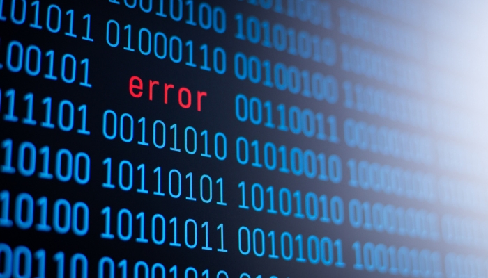 Display of error message