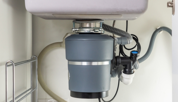 Closeup of garbage disposal