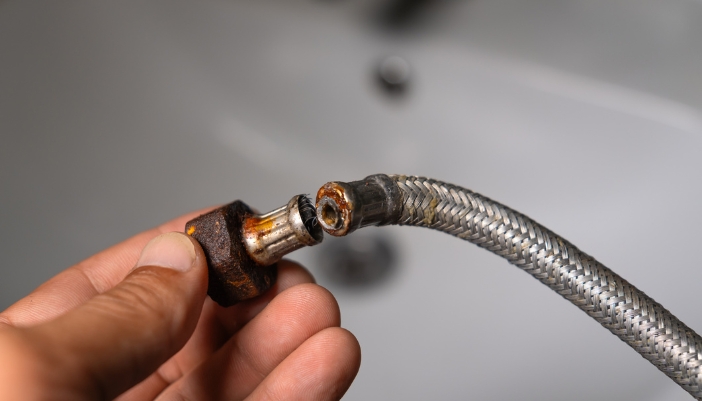 Serv_Prevent-Washing-Machine-Floods_1.jpg Closeup of a corroded washing machine hose