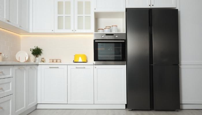 Side by side refrigerator in nice kitchen