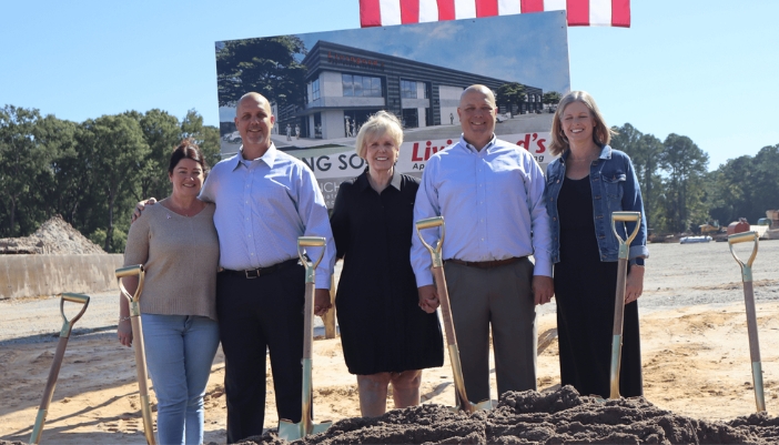 A photo of the Livingood team at the new site.