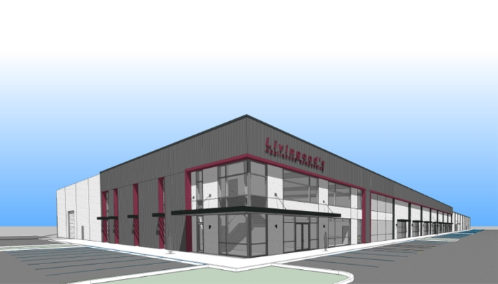 A rendered image of the new Livingood facility.