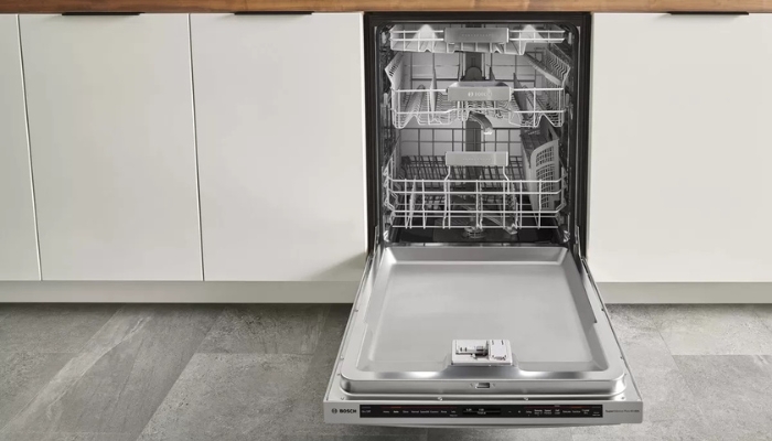 Open Bosch dishwasher