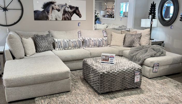 sectional sofa in showroom