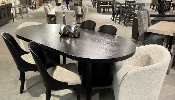dining sets in showroom