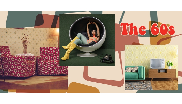 60s header with a college of era-inspired pictures