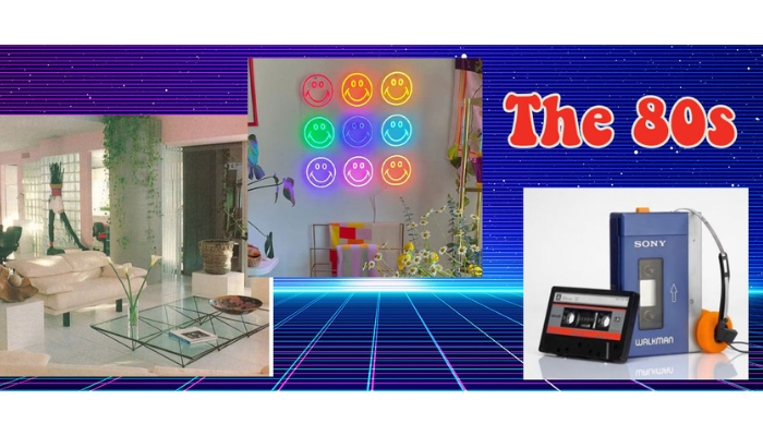 80s header with collage of era-inspired pictures