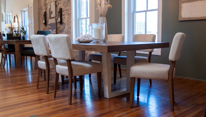 dining table in showroom