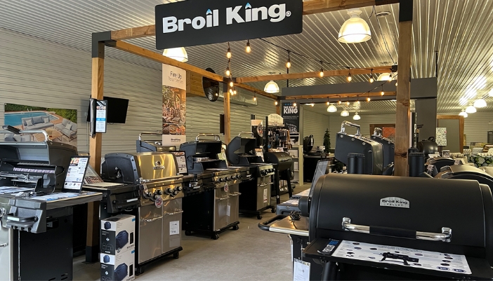 A view of a Broil King showroom floor.