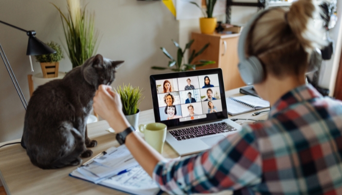 Woman working from home
