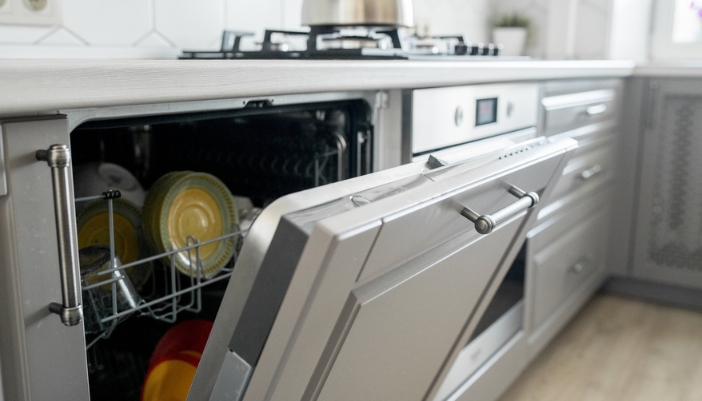 panel-ready dishwasher in kitchen