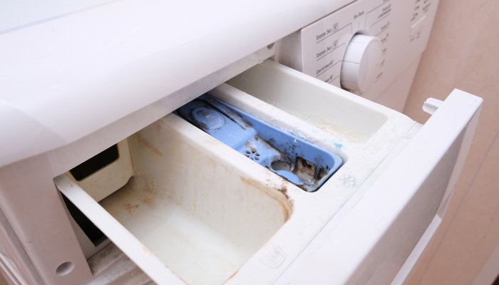 Moldy dispenser on front-load washer