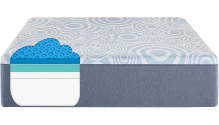 Cut-out of cooling memory foam mattress interior