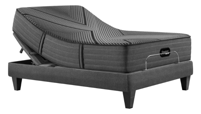 Closeup of a mattress on an adjustable base