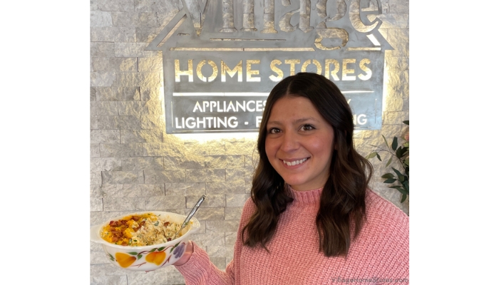 Image of winner Lexy holding her jalapeno popper cheese ball spread