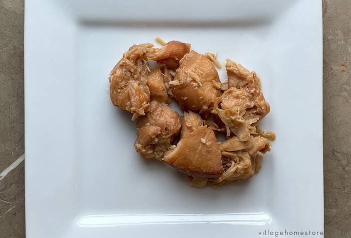 pineapple chicken on white plate