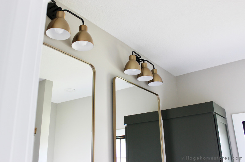 brass bath vanity light in Bettendorf Iowa home