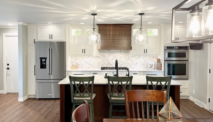 Ivory and cherry kitchen