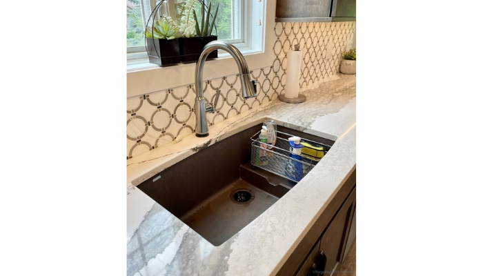 undermount blanco preforma sink with cascade ledge.