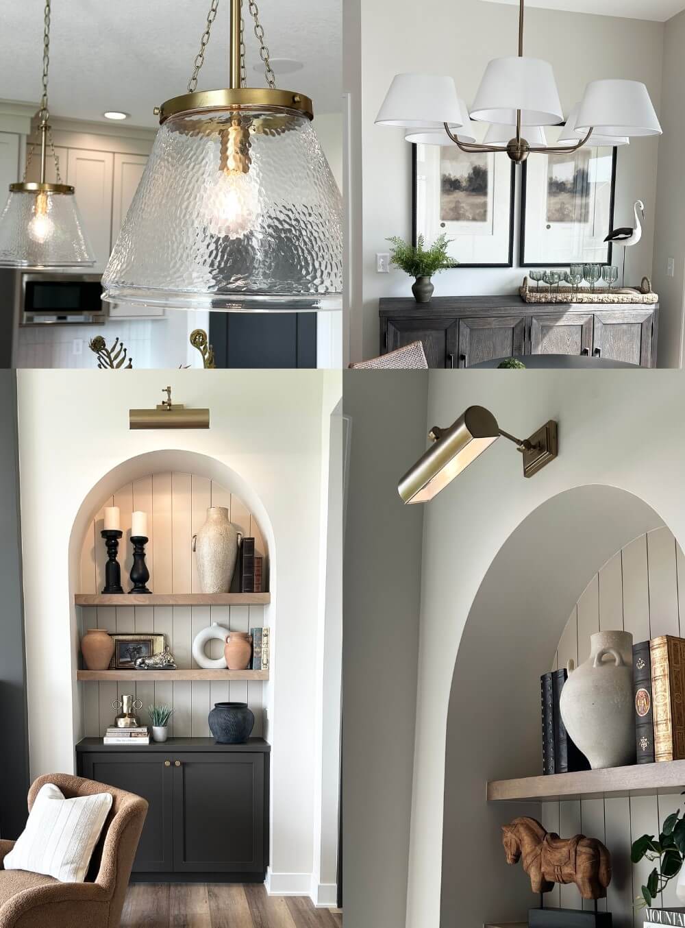 brass kitchen lighting and picture lights
