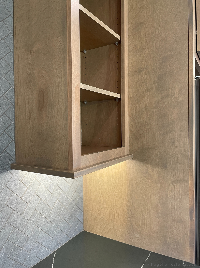 almond stain on birch Koch cabinets from village home stores