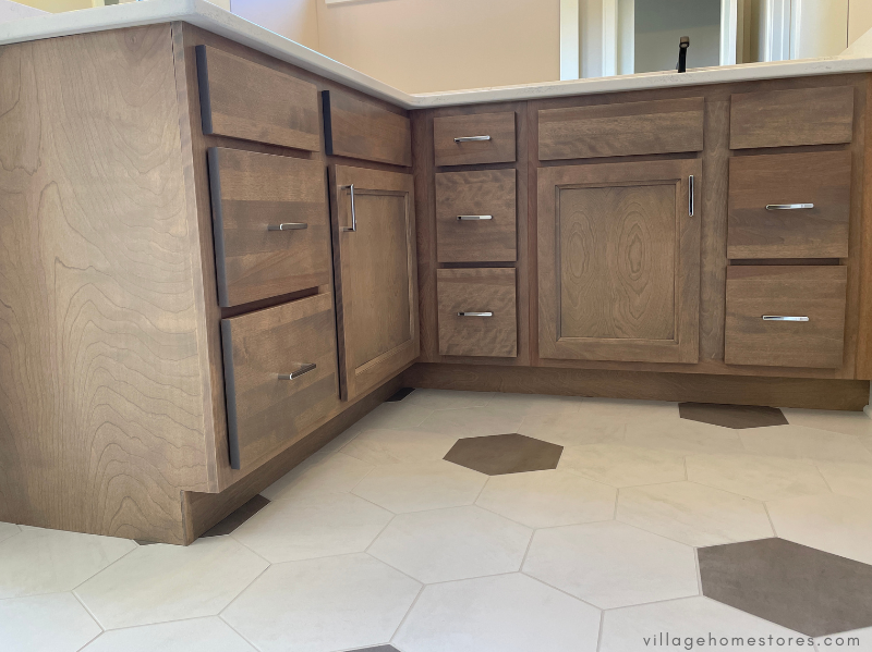 bathroom vanity cabinets in birch almond stain from koch