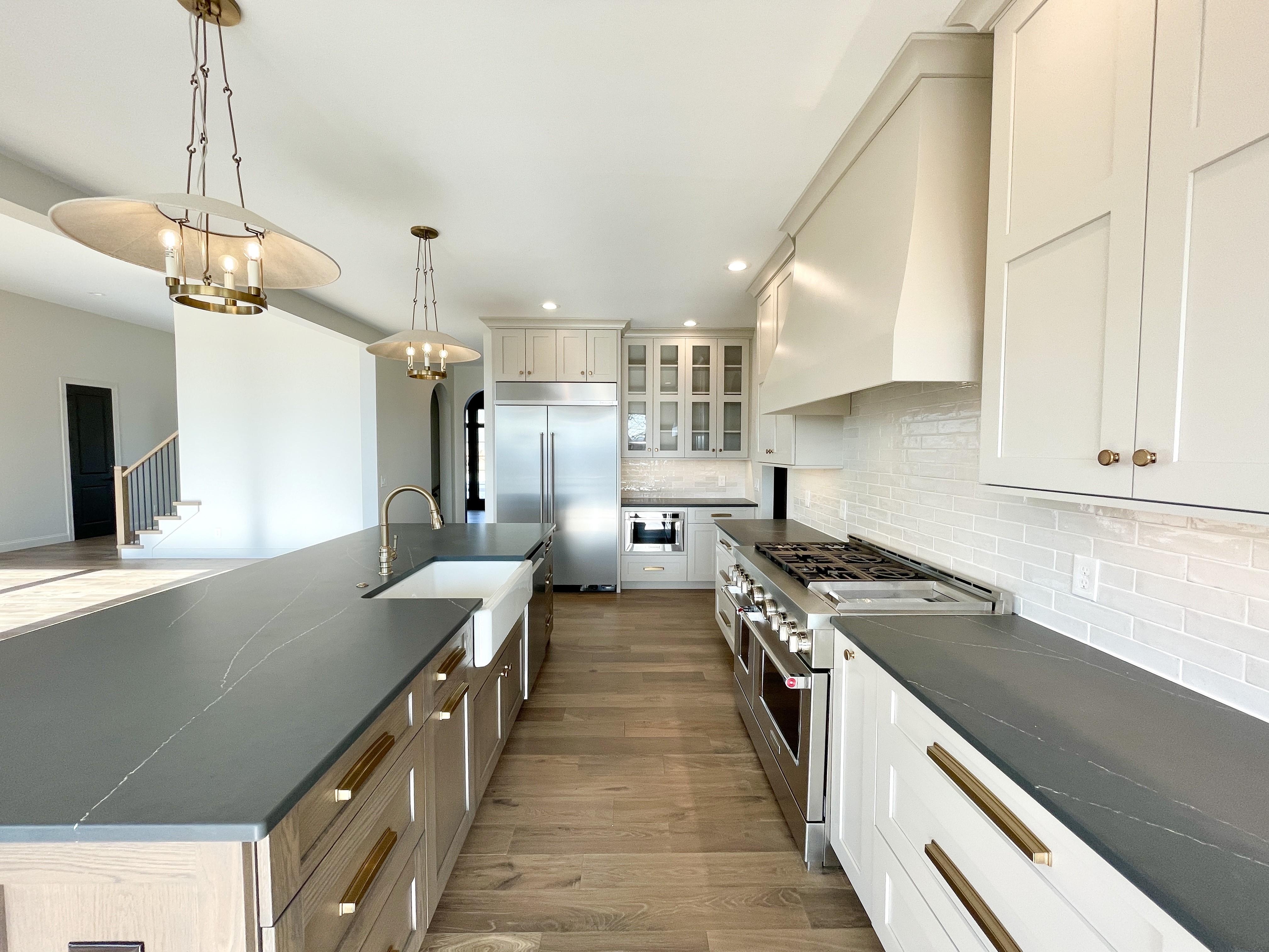 accessible beige and white oak kitchen design in Bettendorf 