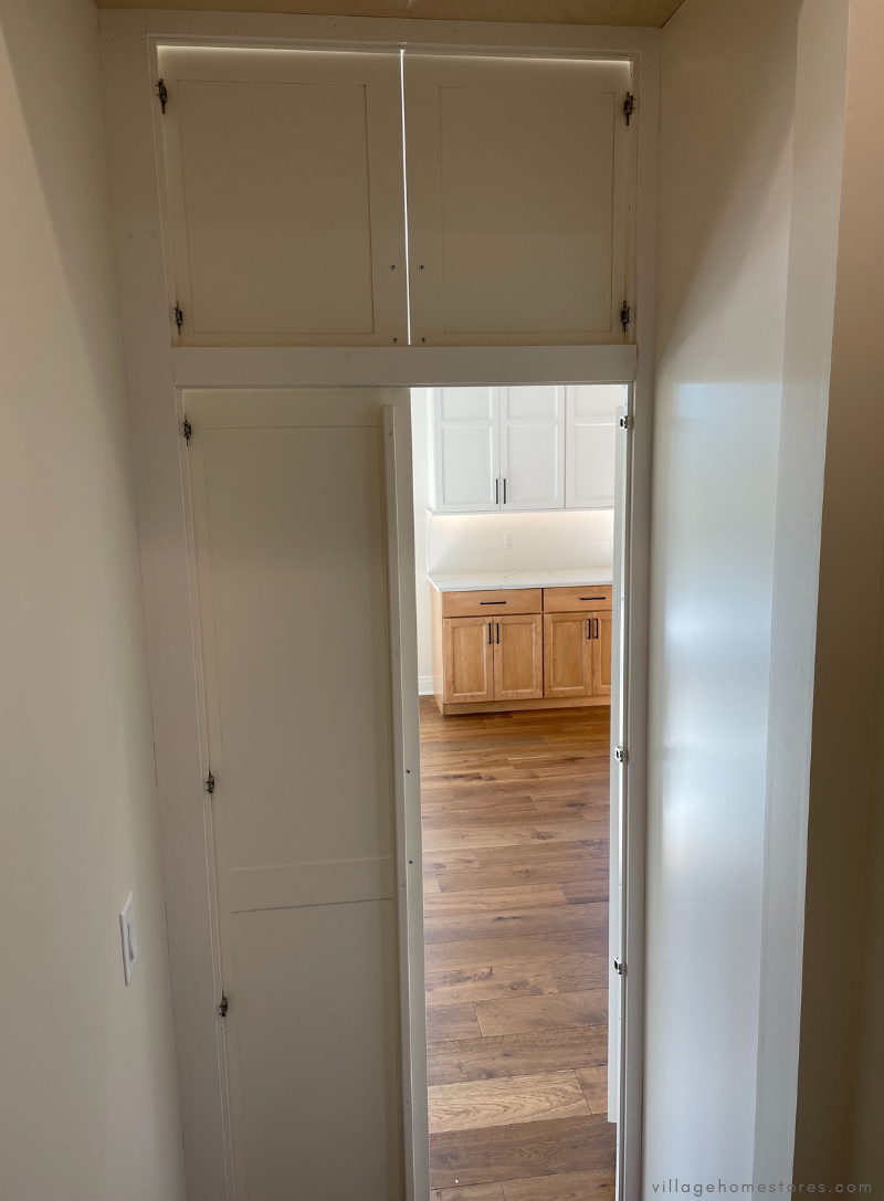 inside view of pantry front installation