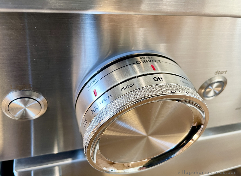 kitchenaid commercial oven knob set to convection roast