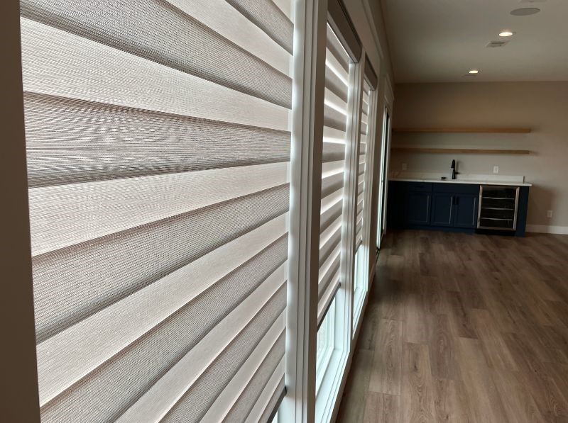 transitions window shades installed on large windows